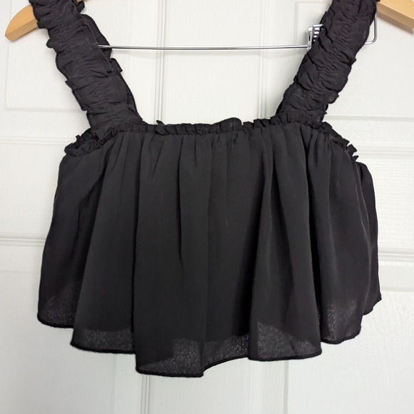 Forever 21 Black Smocked Ruffle Crop Top - Picture 5 of 11